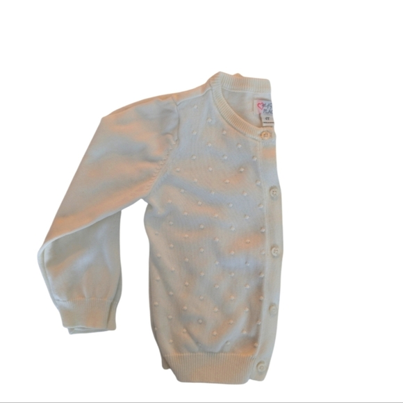 Children's Place Girls Cotton White Cardigan Sweater Size 4T - Picture 4 of 7